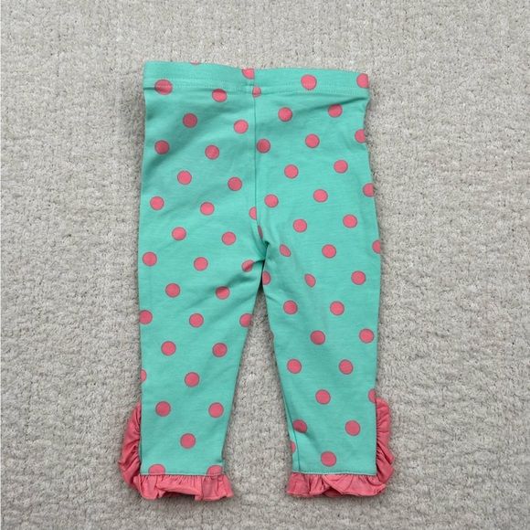 Matilda Jane Leggings Infant Girls 6-12 Month Blue with Pink Polka Dot Print - Picture 4 of 6